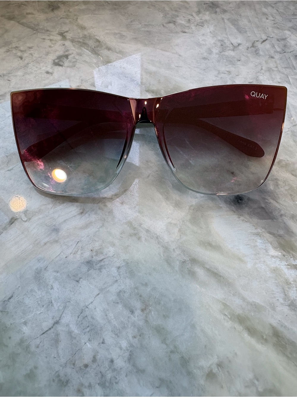 Quay Australia Gradient Rose Gold to Gray Oversized Women's Sunglasses